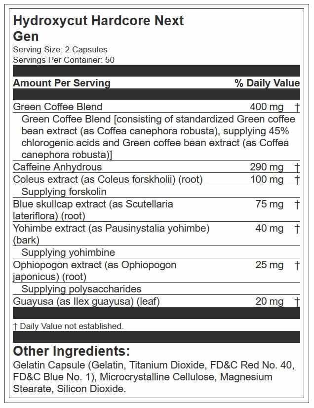 Hydroxycut Hardcore Next Gen Muscletech - Imagen 2