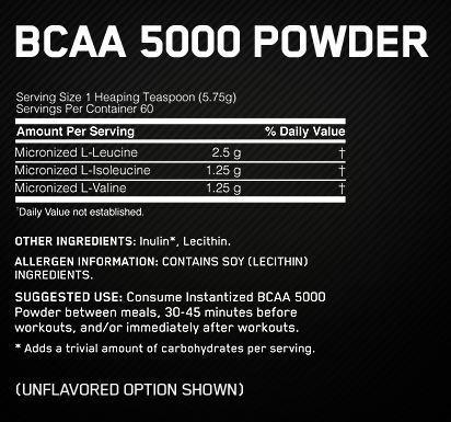 Instantized BCAA 5000 Powder Optimum Nutrition - Imagen 2